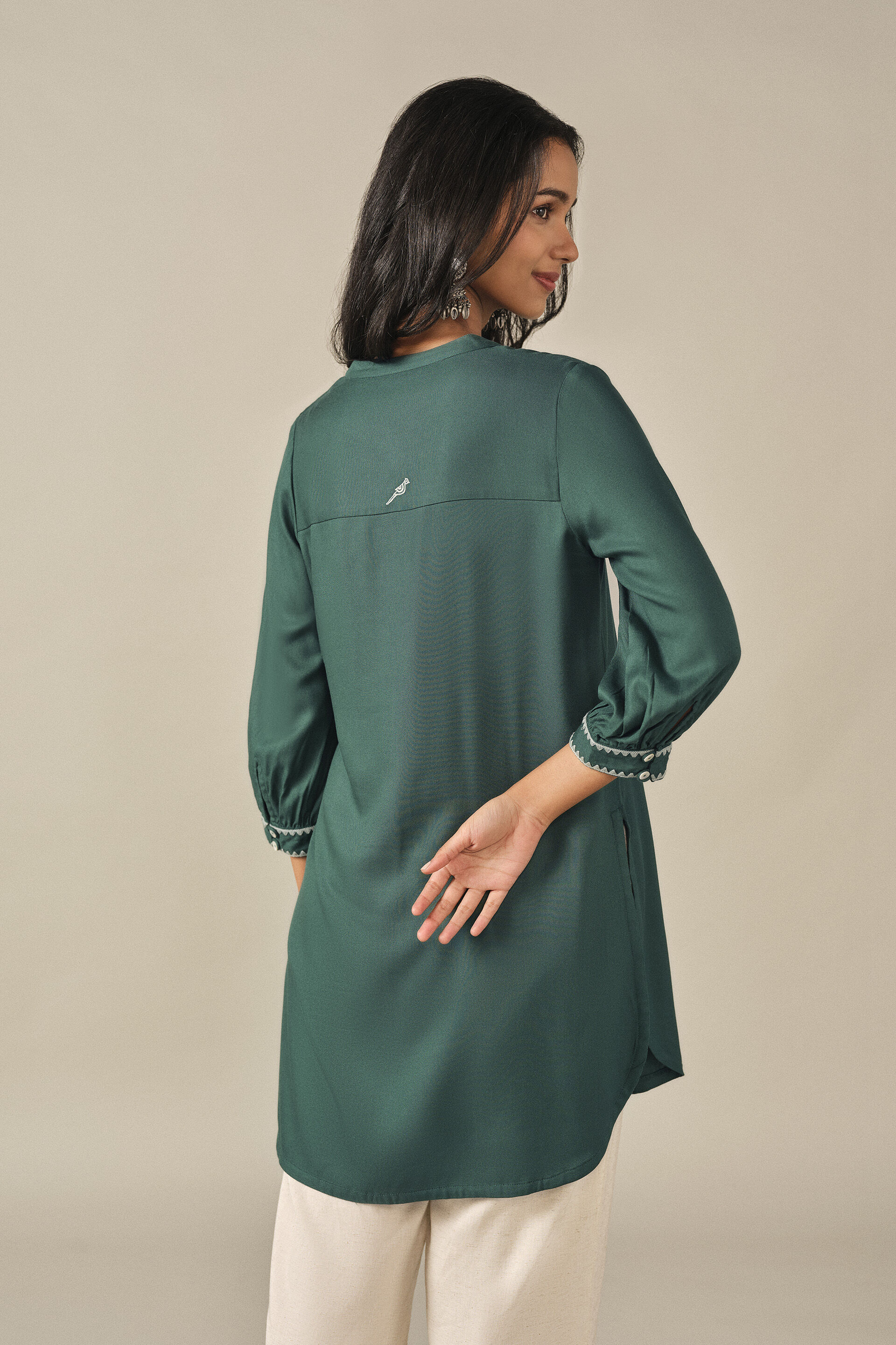 Embroidered Tunic in Teal, Teal, image 6
